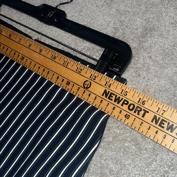 Ann Taylor Trumpet Skirt Navy Green/White Stripes Stretch Knit Women's Small - Picture 10 of 10